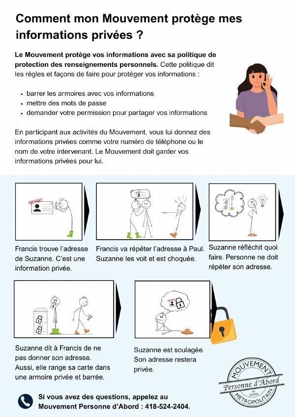 Couverture : Infographie illustrée sur la protection des renseignements personnels